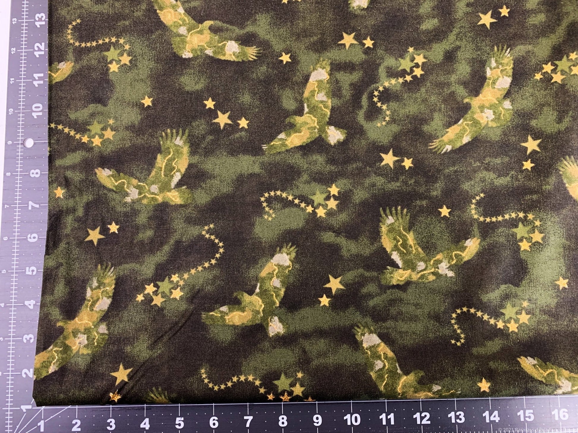 Golden Eagle cotton fabric 16702 Eagles with Metallic Gold - Mary Jo Fabrics