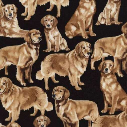 Golden Retriever Dog Fabric Cotton GM - C4892 - Mary Jo Fabrics