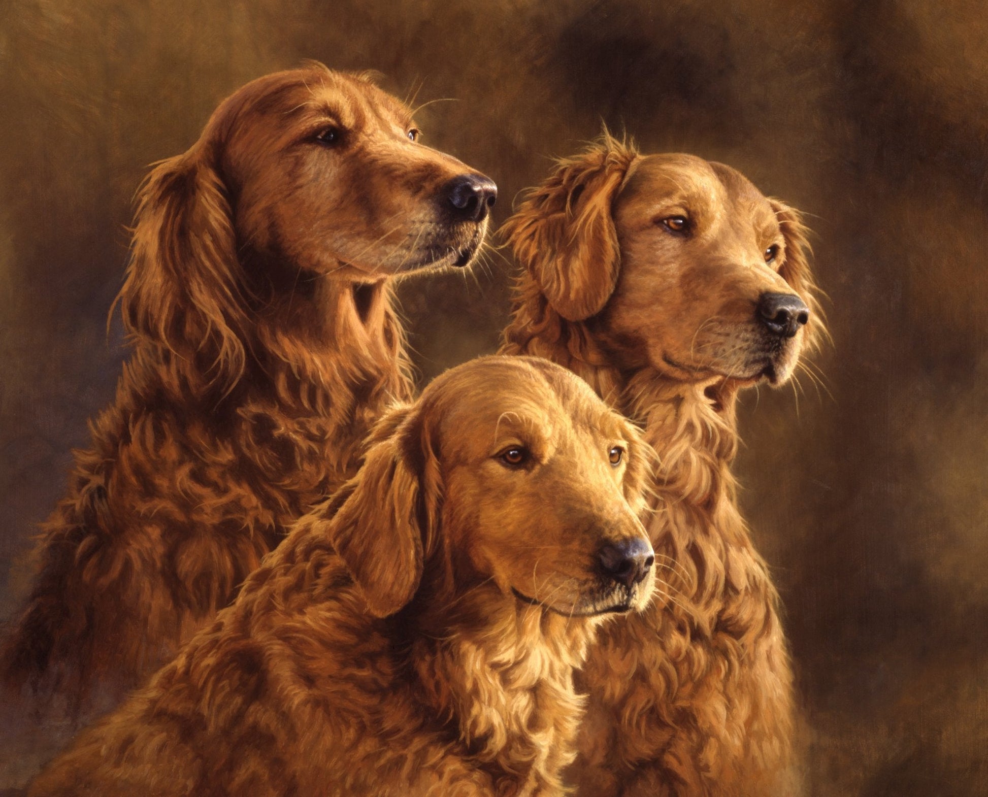 Golden Retriever Fabric Panel AS0102 Generations 3 - Mary Jo Fabrics