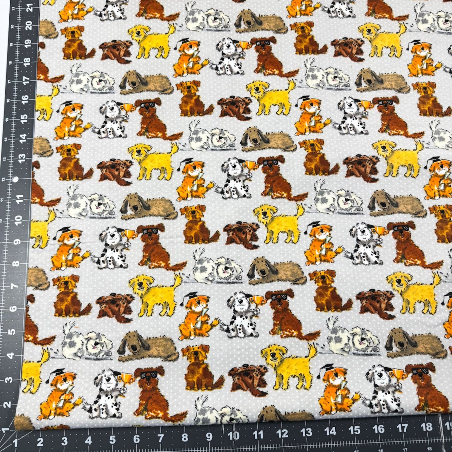 Gray Training Graduate Dog Flannel 1021 - 90 Dogs - Mary Jo Fabrics