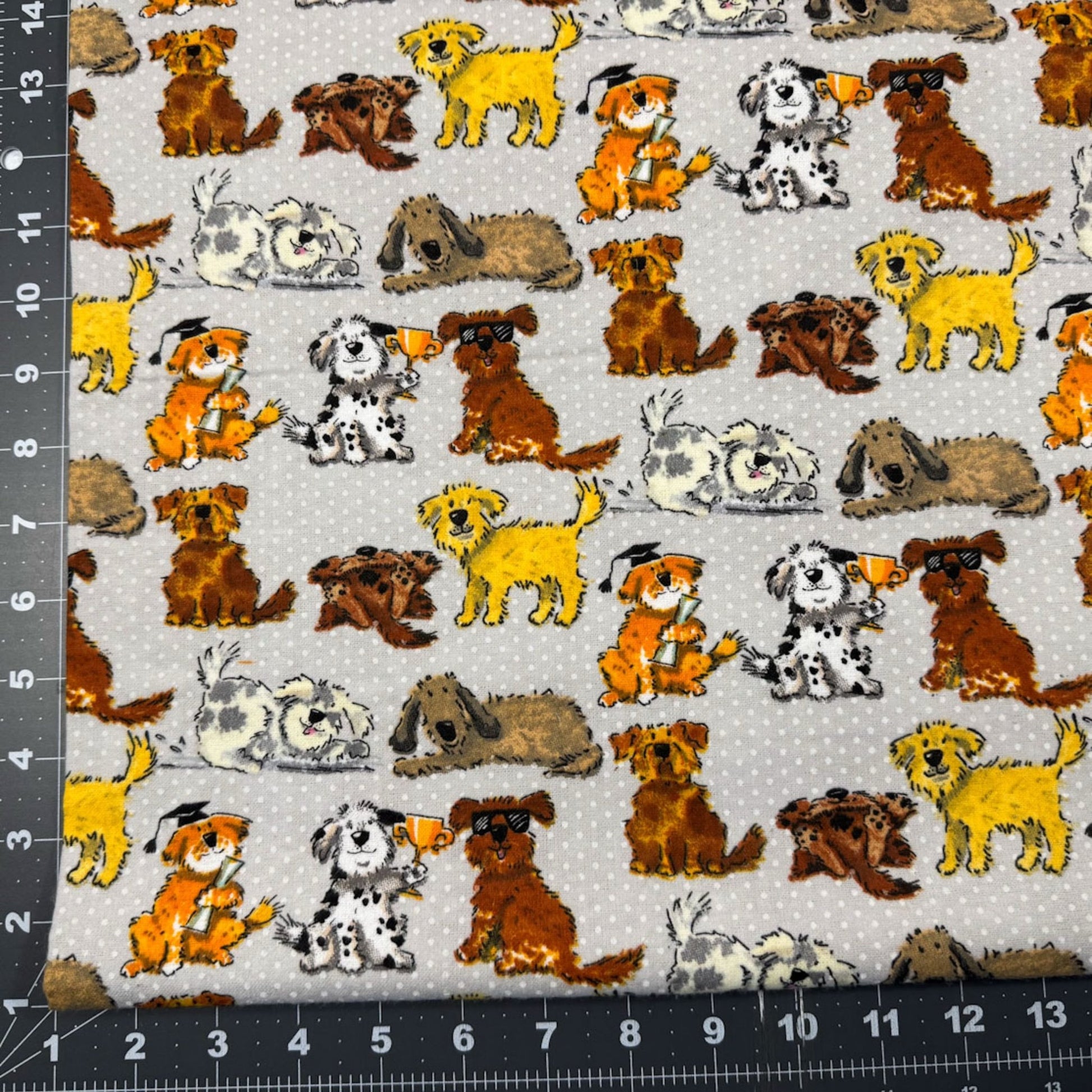 Gray Training Graduate Dog Flannel 1021 - 90 Dogs - Mary Jo Fabrics