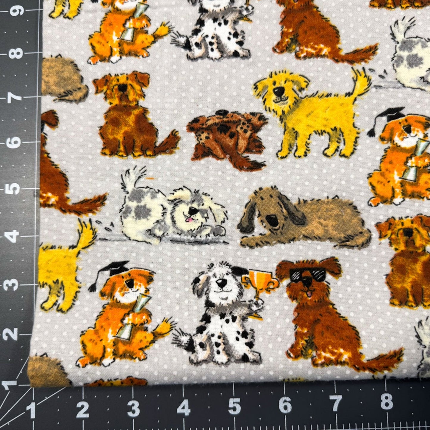 Gray Training Graduate Dog Flannel 1021 - 90 Dogs - Mary Jo Fabrics