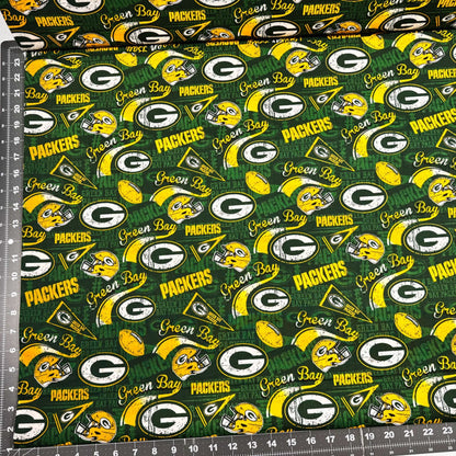Green Bay Packers Cotton Fabric 14837D Pennant Fabric - Mary Jo Fabrics