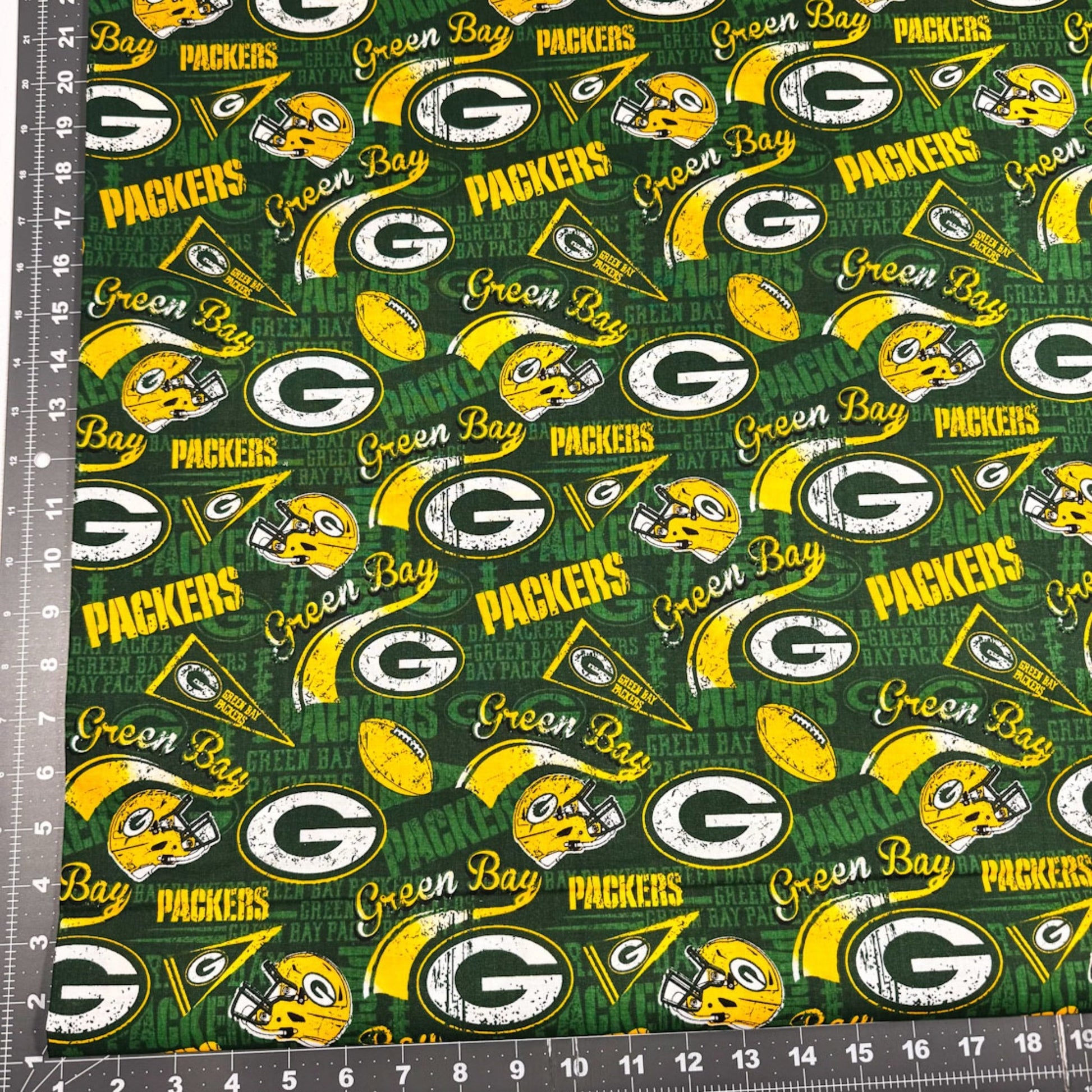 Green Bay Packers Fabric 14837D Pennant NFL Fabric - Mary Jo Fabrics
