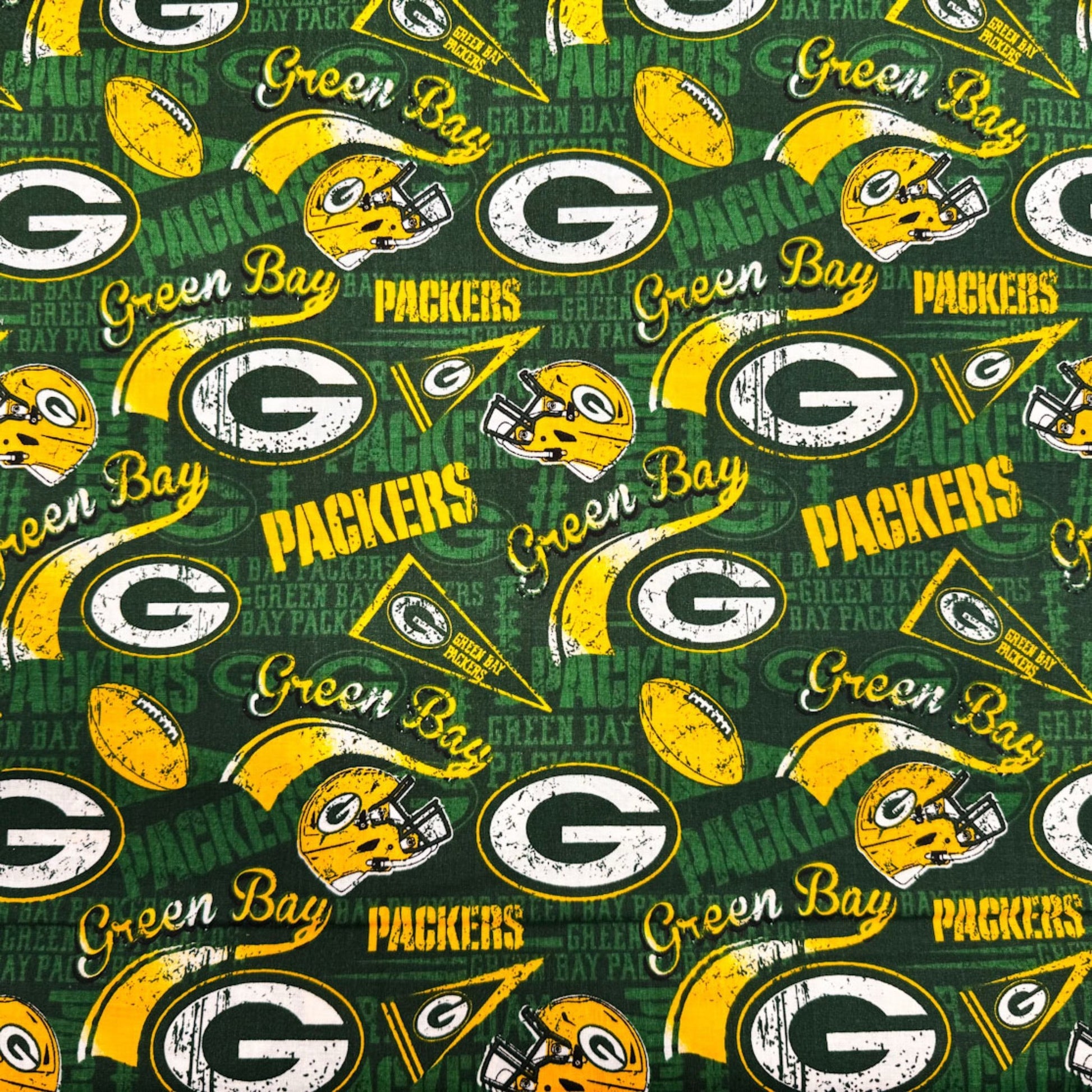 Green Bay Packers Fabric 14837D Pennant NFL Fabric - Mary Jo Fabrics