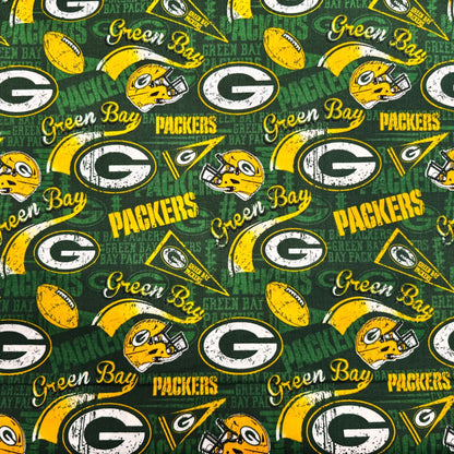 Green Bay Packers Fabric 14837D Pennant NFL Fabric - Mary Jo Fabrics