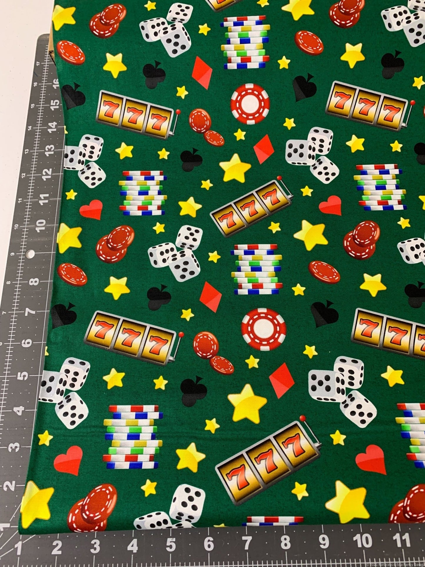 Green Casino fabric DX25520C2 Green gambling fabric - Mary Jo Fabrics