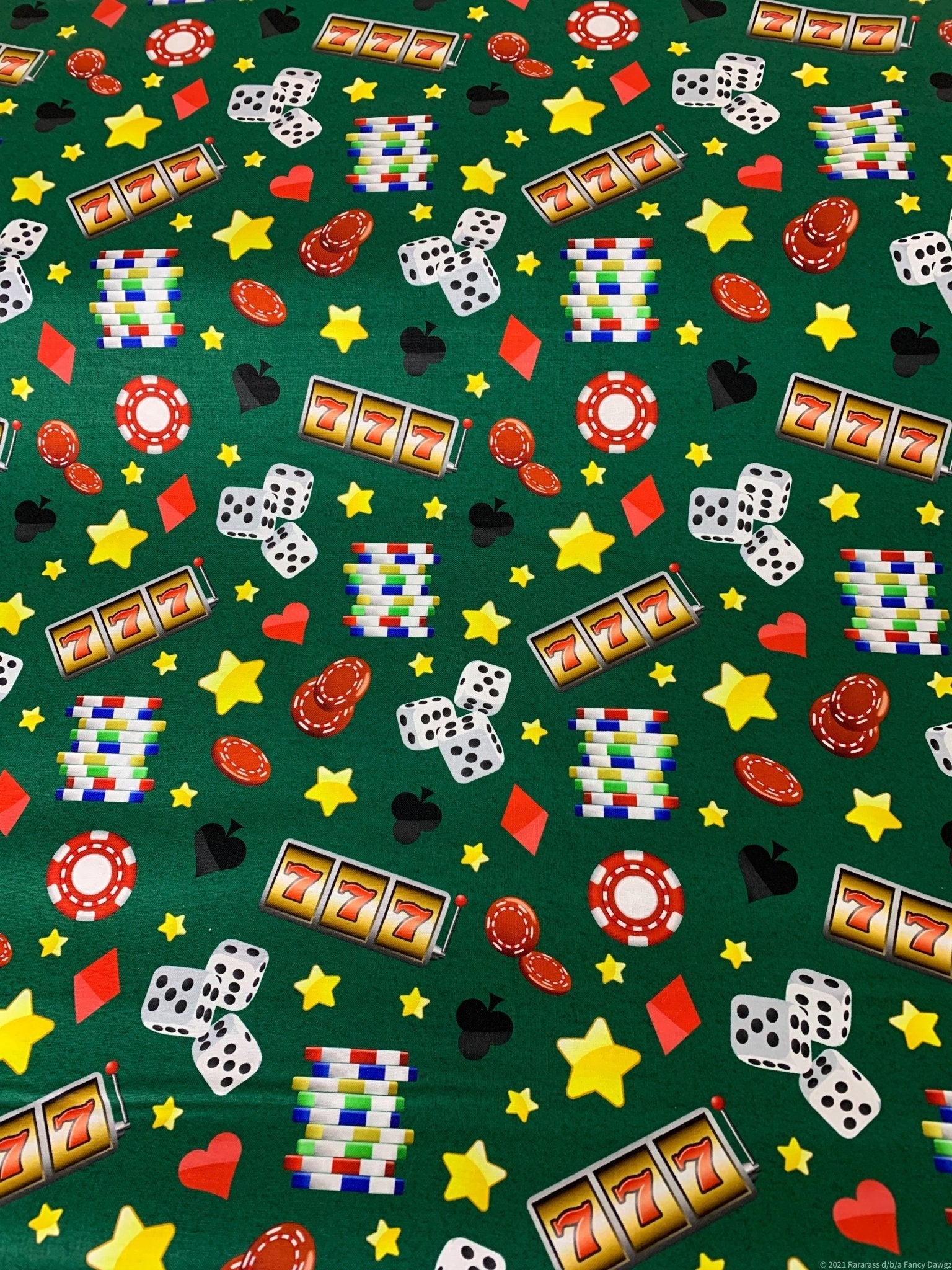 Green Casino fabric DX25520C2 Green gambling fabric - Mary Jo Fabrics