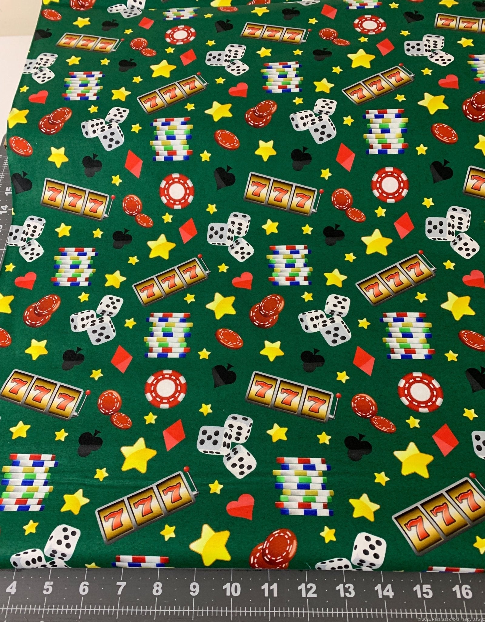 Green Casino fabric DX25520C2 Green gambling fabric - Mary Jo Fabrics