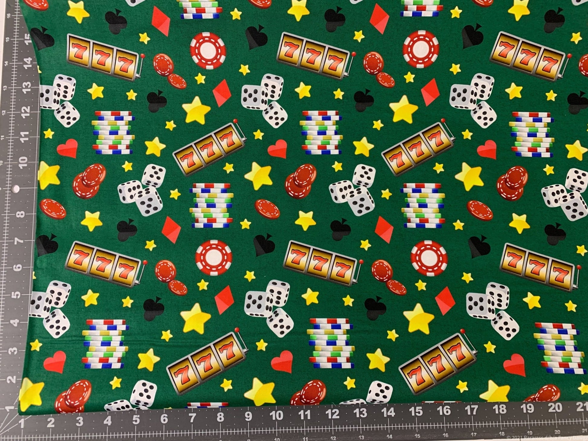 Green Casino fabric DX25520C2 Green gambling fabric - Mary Jo Fabrics