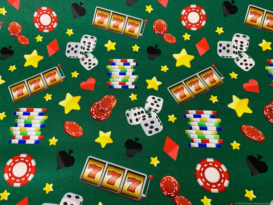 Green Casino fabric DX25520C2 Green gambling fabric - Mary Jo Fabrics