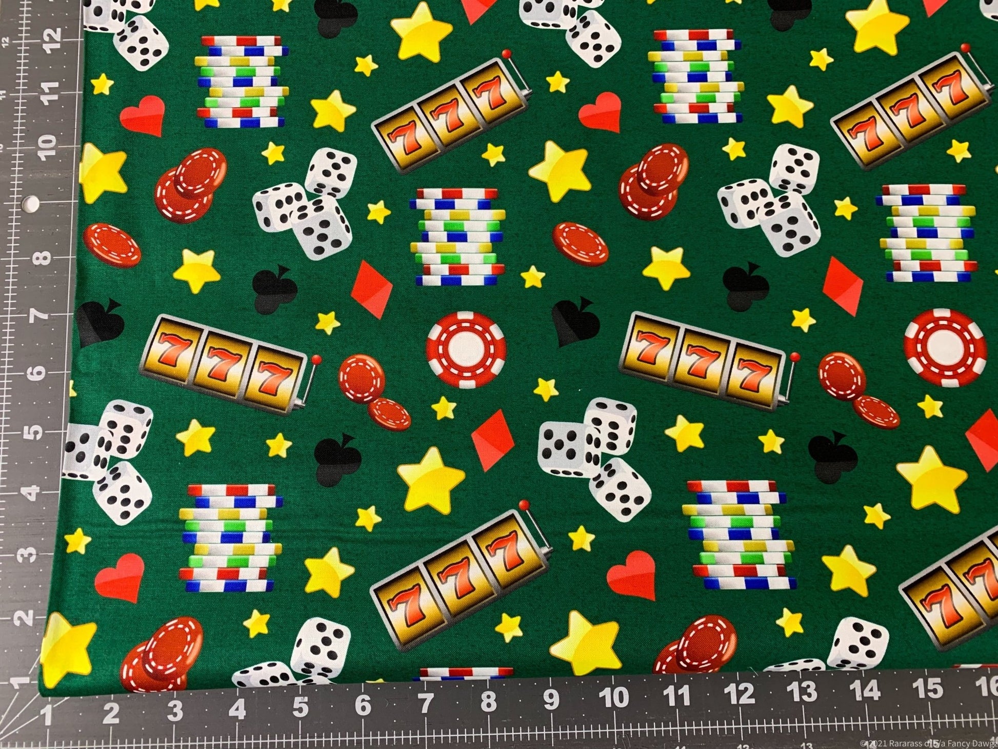 Green Casino fabric DX25520C2 Green gambling fabric - Mary Jo Fabrics