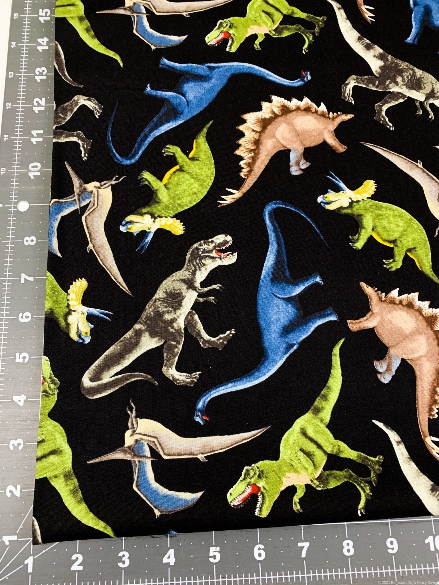 Green dinosaur fabric C5726 dinosaurs cotton - Mary Jo Fabrics