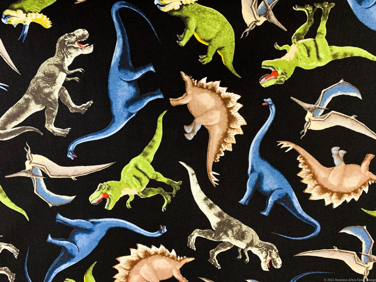 Green dinosaur fabric C5726 dinosaurs cotton - Mary Jo Fabrics