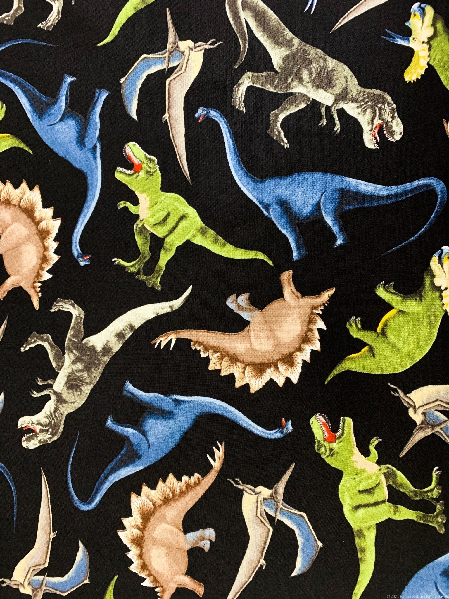 Green dinosaur fabric C5726 dinosaurs cotton - Mary Jo Fabrics