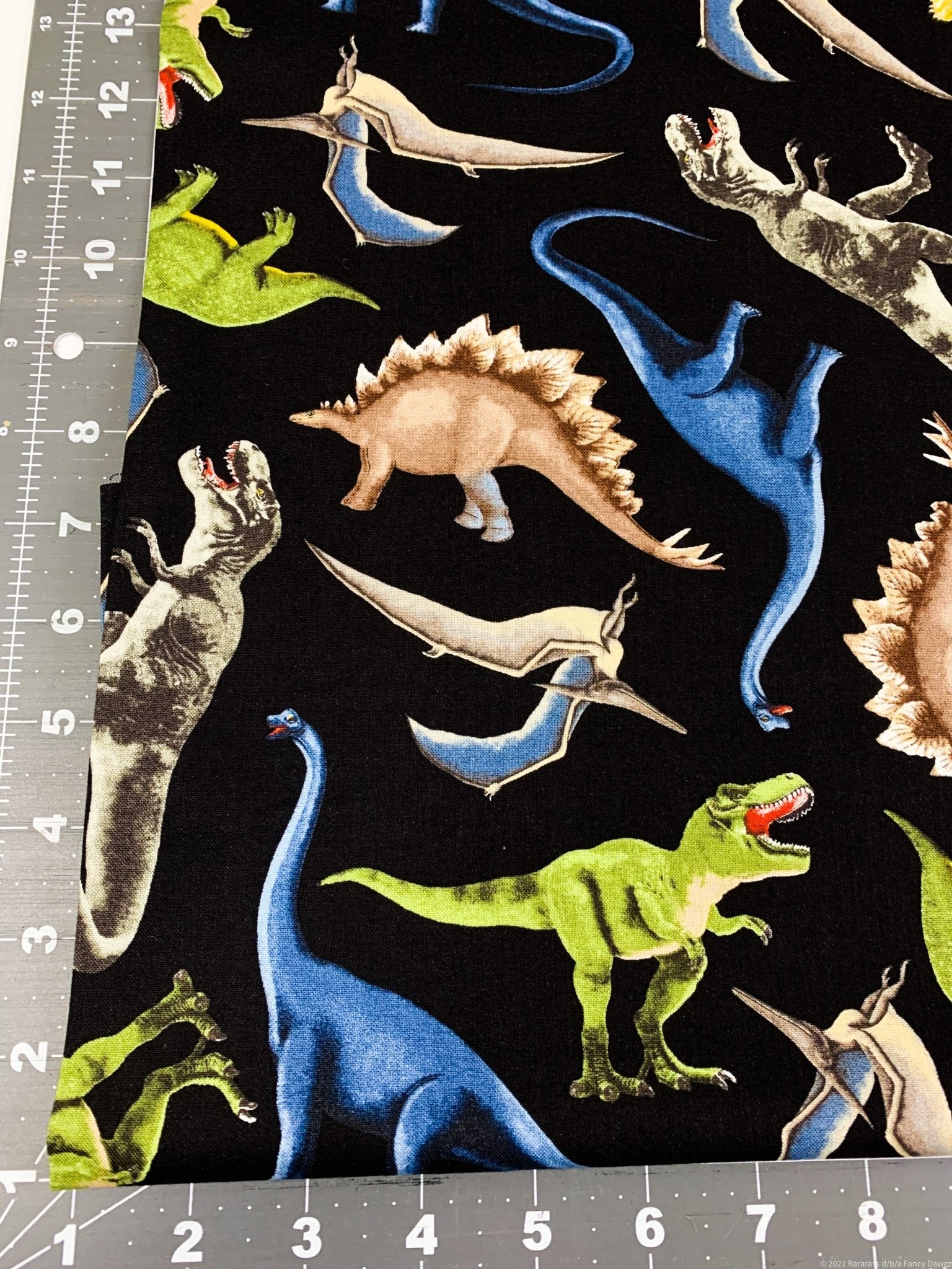 Green dinosaur fabric C5726 dinosaurs cotton - Mary Jo Fabrics