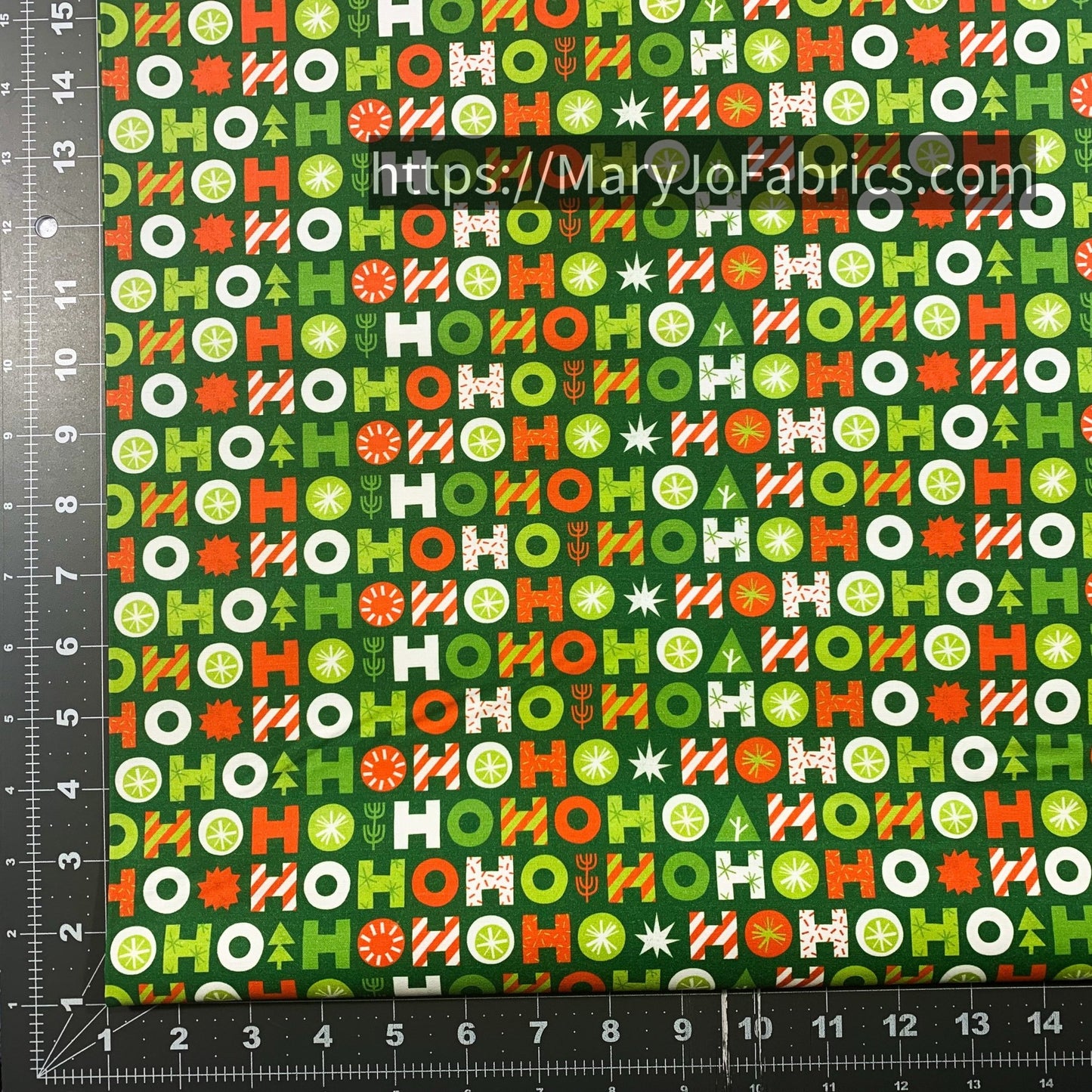 Green Ho Ho Christmas fabric 120 - 24181 Holiday - Mary Jo Fabrics