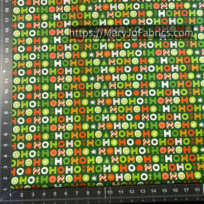 Green Ho Ho Christmas fabric 120 - 24181 Holiday - Mary Jo Fabrics