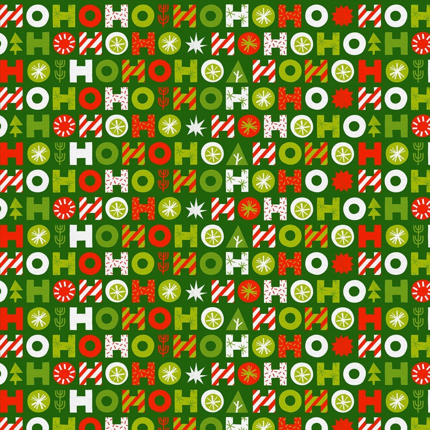 Green Ho Ho Christmas fabric 120 - 24181 Holiday - Mary Jo Fabrics