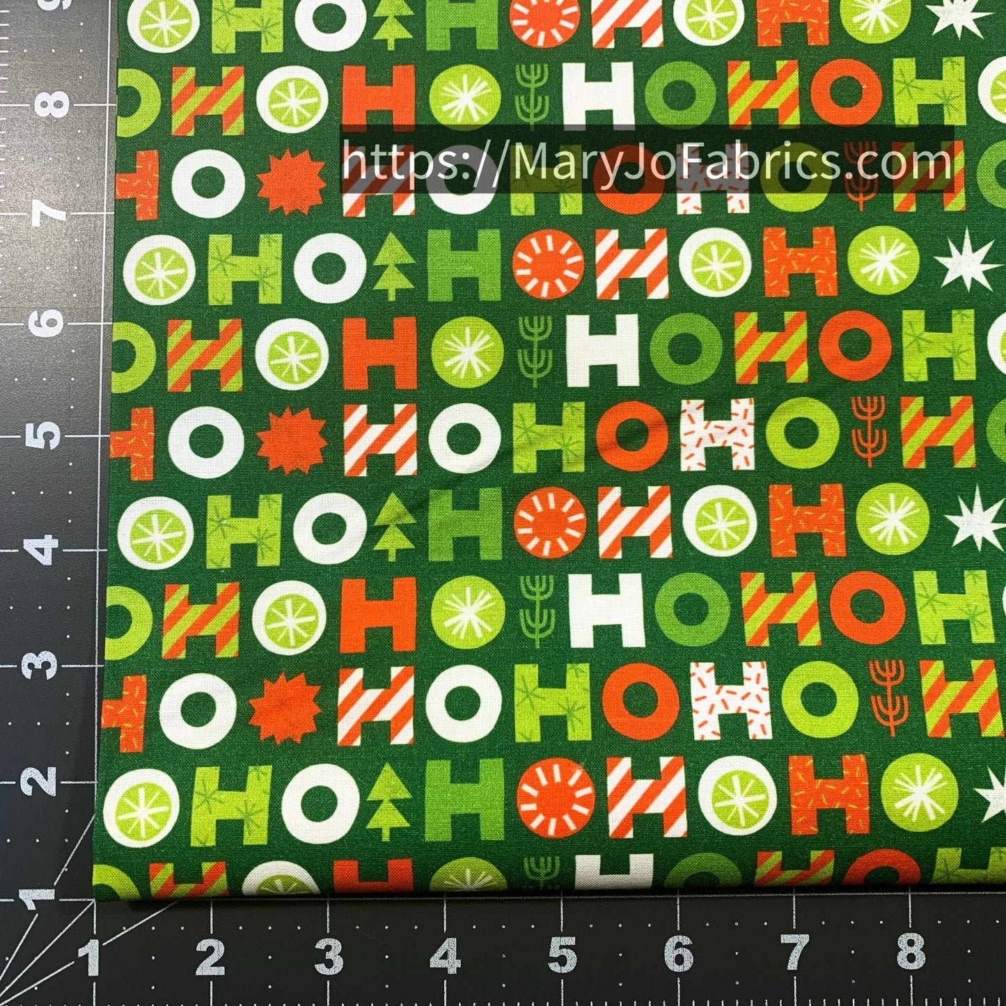 Green Ho Ho Christmas fabric 120 - 24181 Holiday - Mary Jo Fabrics