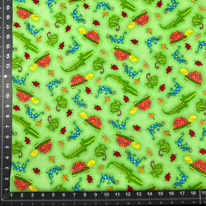 Green Cotton FLANNEL 1028 - 66 Frog Cotton Flannel - Mary Jo Fabrics