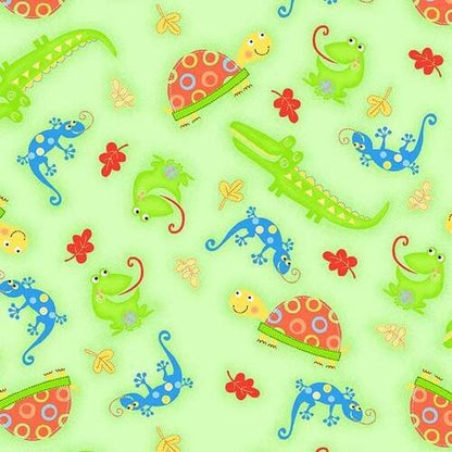 Green Turtle FLANNEL 1028 - 66 Frog Cotton Flannel - Mary Jo Fabrics