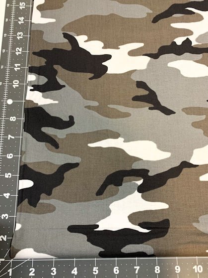 Grey camo fabric Snow camouflage fabric - Mary Jo Fabrics