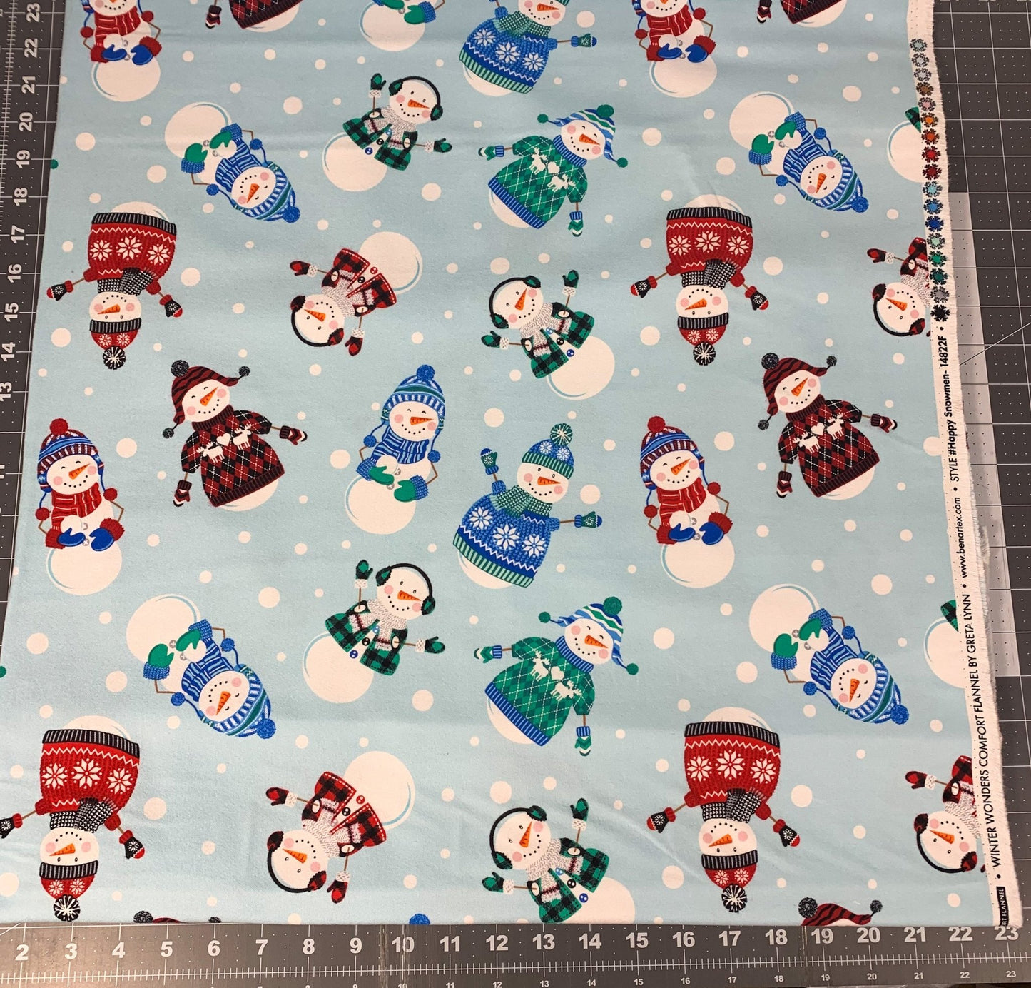 Happy Snowmen FLANNEL 14822F Winter Wonders - Mary Jo Fabrics