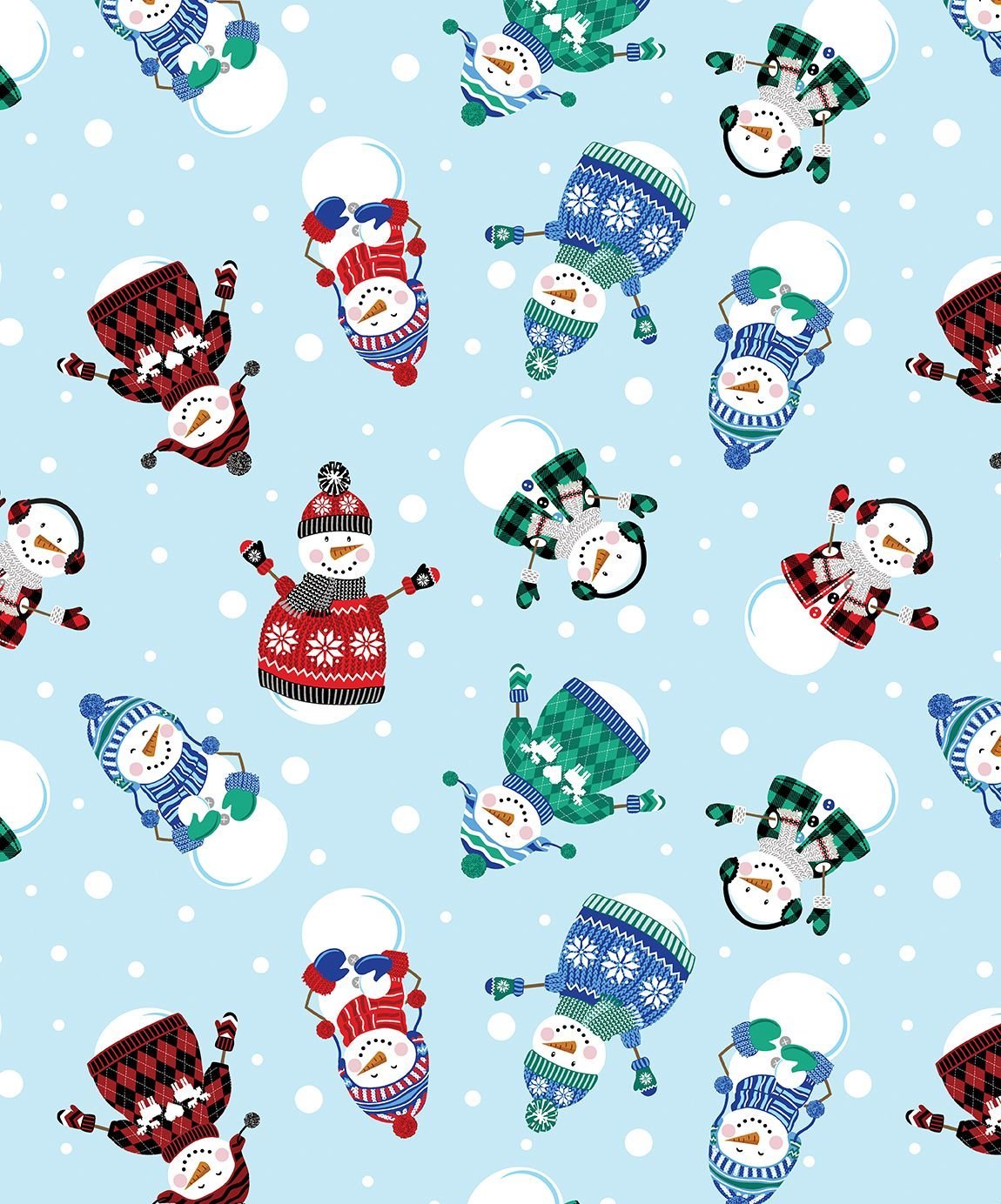 Happy Snowmen FLANNEL 14822F Winter Wonders - Mary Jo Fabrics