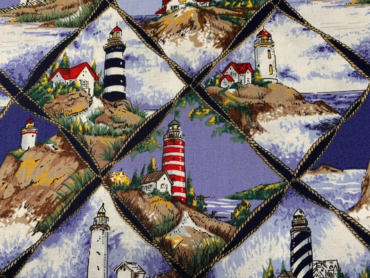 Harlequin Lighthouse fabric Ocean cotton fabric - Mary Jo Fabrics