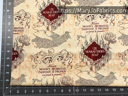 Harry Potter Fabric 15766 Marauders Map Wormtail - Mary Jo Fabrics