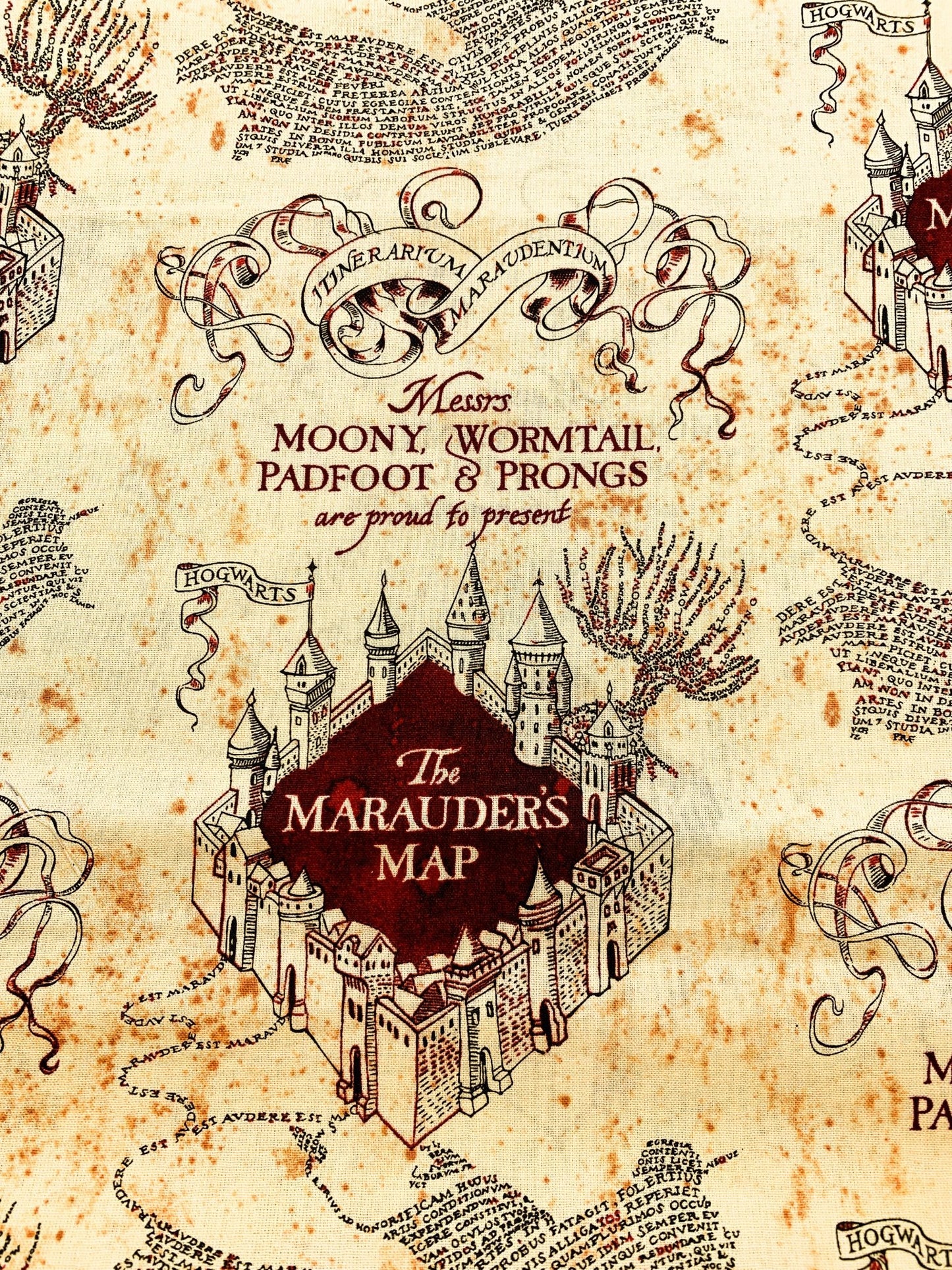 Harry Potter Fabric 15766 Marauders Map Wormtail - Mary Jo Fabrics
