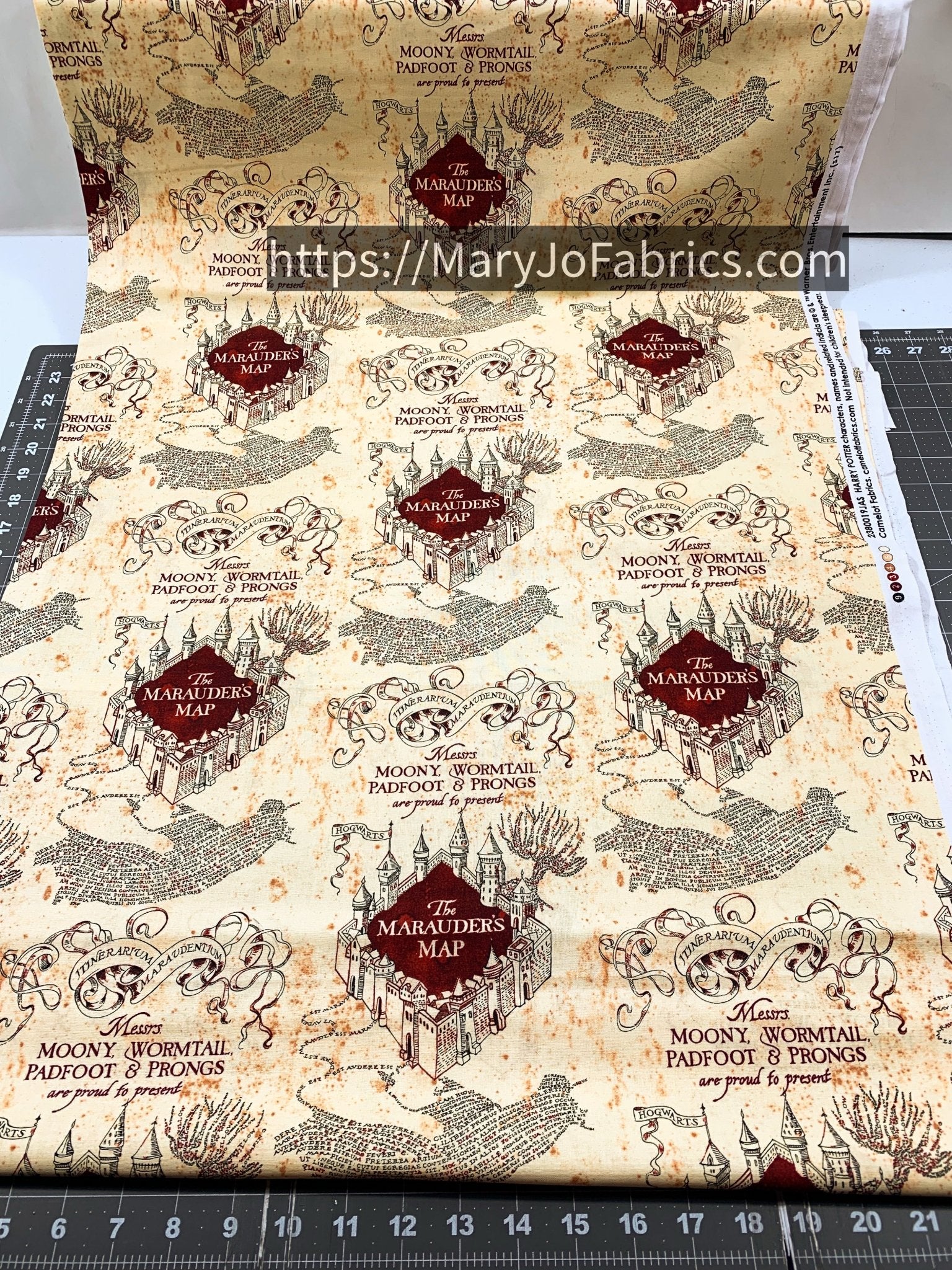 Harry Potter Fabric 15766 Marauders Map Wormtail - Mary Jo Fabrics