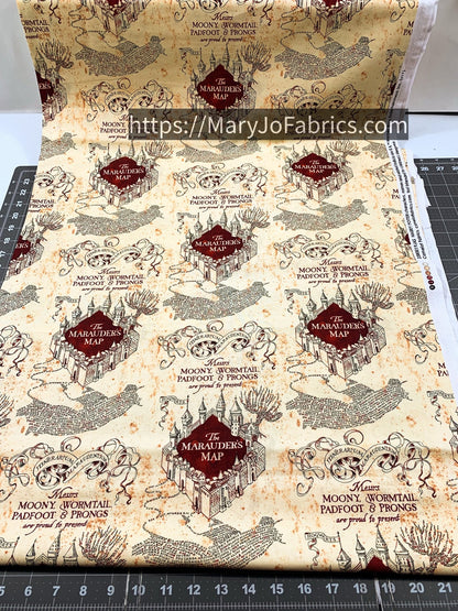 Harry Potter Fabric 15766 Marauders Map Wormtail - Mary Jo Fabrics