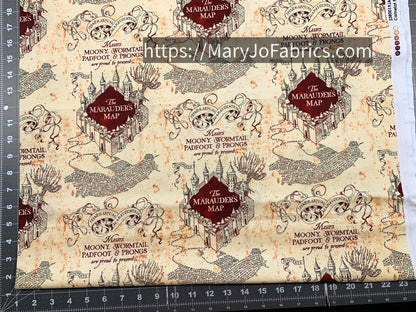 Harry Potter Fabric 15766 Marauders Map Wormtail - Mary Jo Fabrics