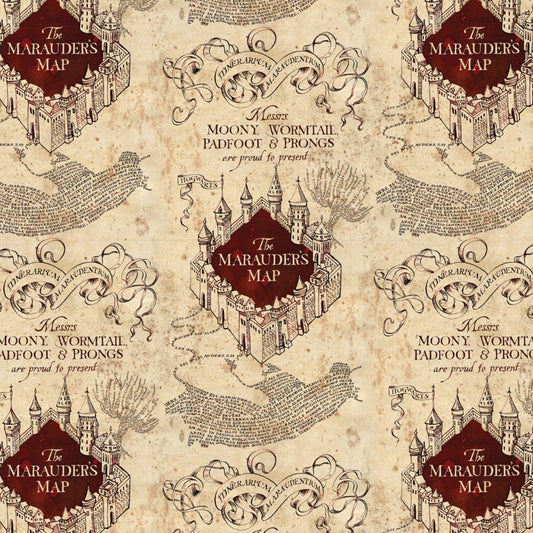 Harry Potter Fabric 15766 Marauders Map Wormtail - Mary Jo Fabrics