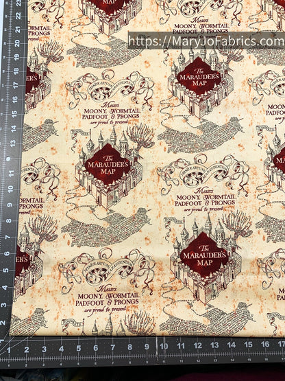 Harry Potter Fabric 15766 Marauders Map Wormtail - Mary Jo Fabrics