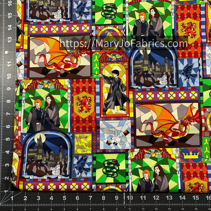 Harry Potter Fabric 16028540 Stained Glass Dragon - Mary Jo Fabrics