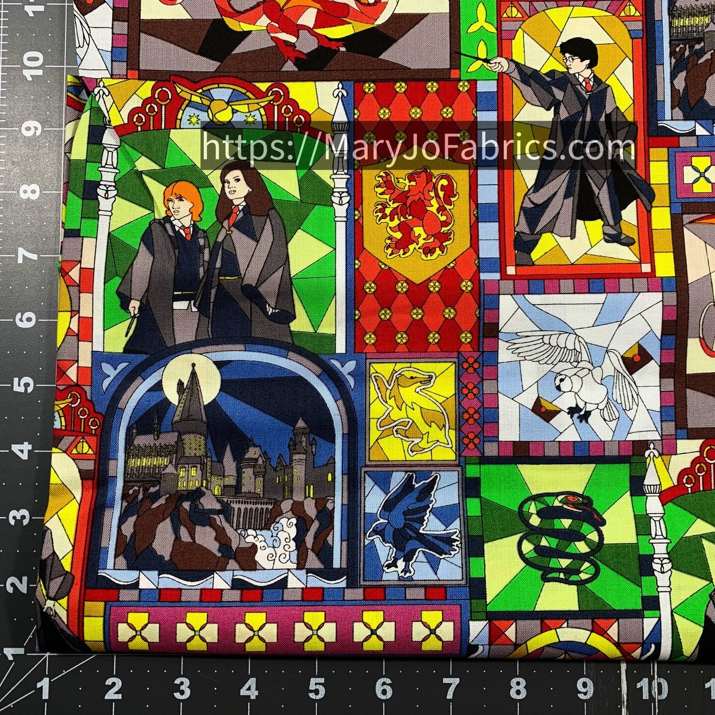 Harry Potter Fabric 16028540 Stained Glass Dragon - Mary Jo Fabrics