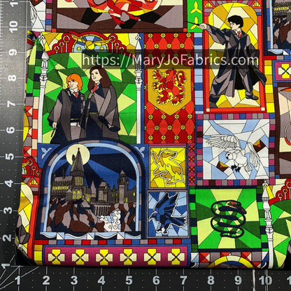 Harry Potter Fabric 16028540 Stained Glass Dragon - Mary Jo Fabrics