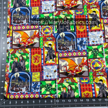 Harry Potter Fabric 16028540 Stained Glass Dragon - Mary Jo Fabrics