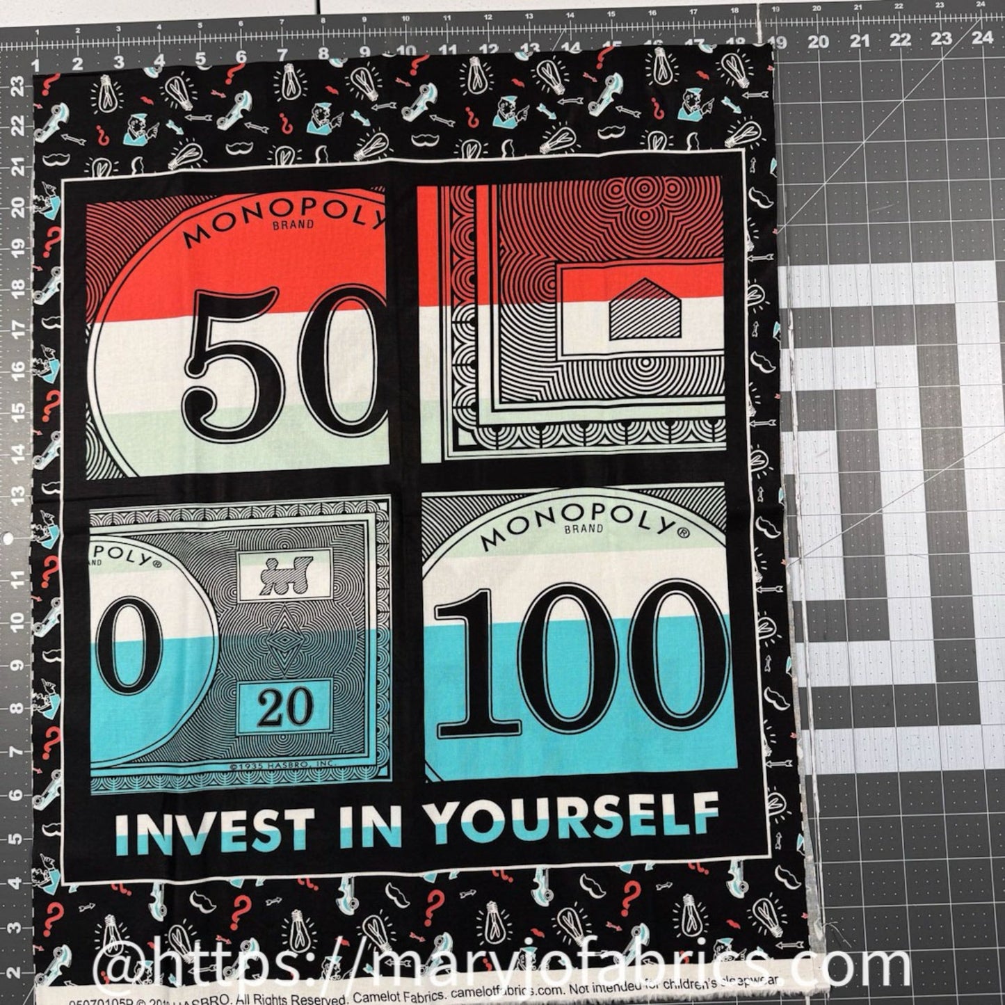 Hasbro Monopoly Fabric Panel 95070105P Invest - Mary Jo Fabrics