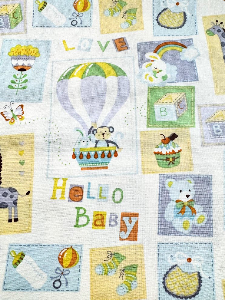 Hello Baby Nursery fabric 15331 baby cotton fabric - Mary Jo Fabrics