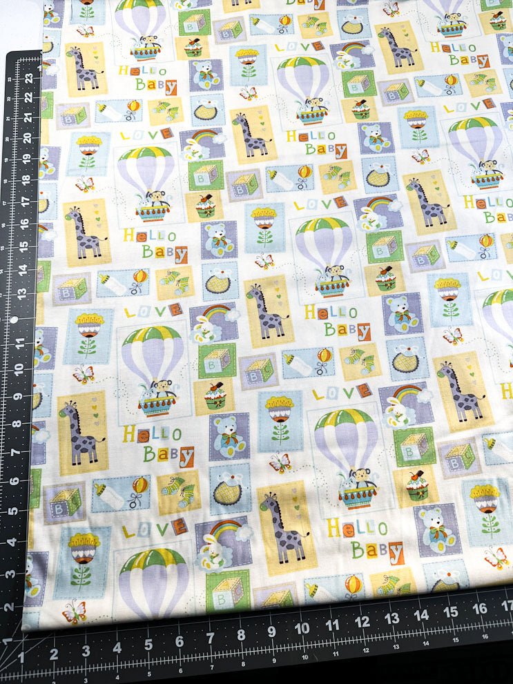 Hello Baby Nursery fabric 15331 baby cotton fabric - Mary Jo Fabrics