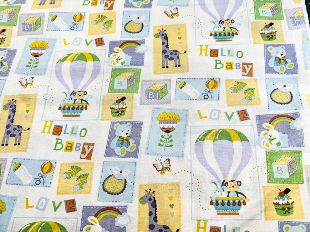 Hello Baby Nursery fabric 15331 baby cotton fabric - Mary Jo Fabrics