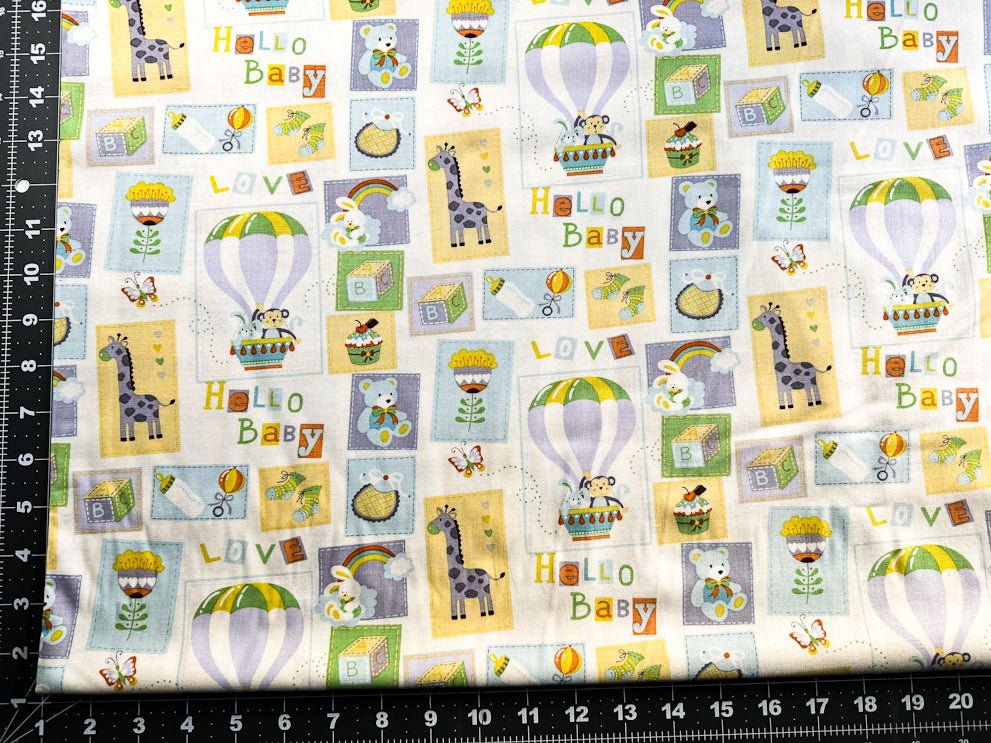 Hello Baby Nursery fabric 15331 baby cotton fabric - Mary Jo Fabrics