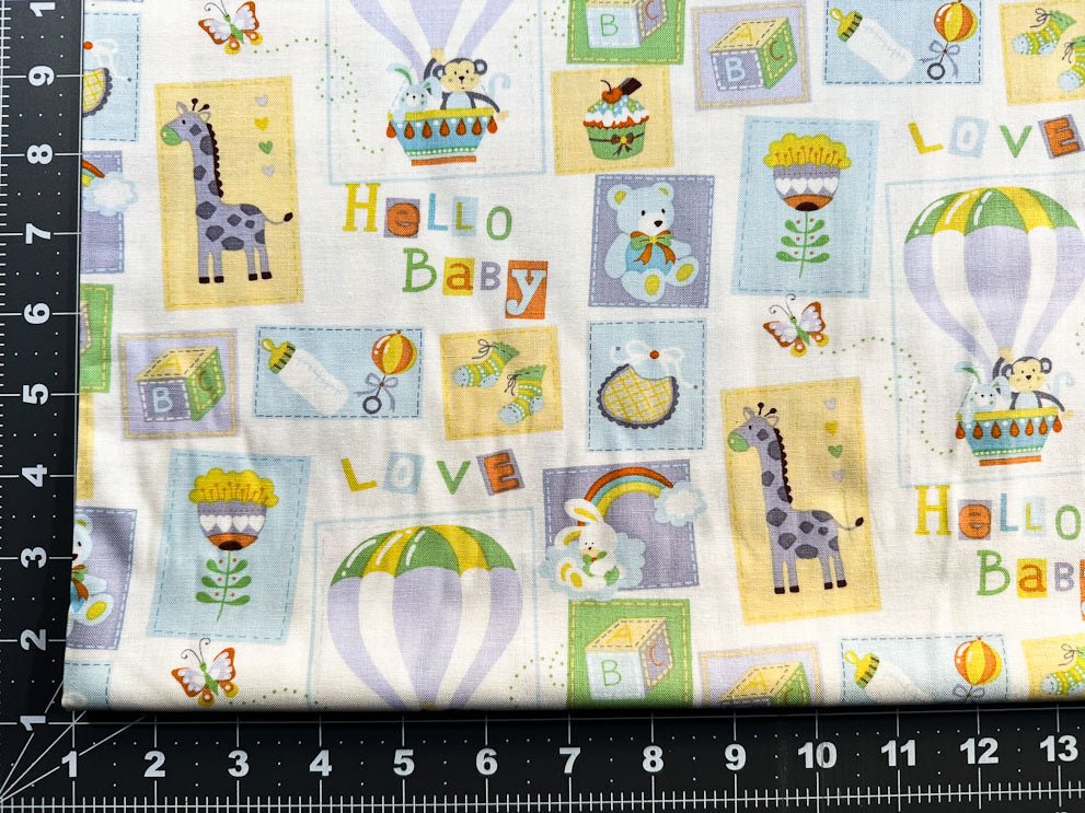 Hello Baby Nursery fabric 15331 baby cotton fabric - Mary Jo Fabrics