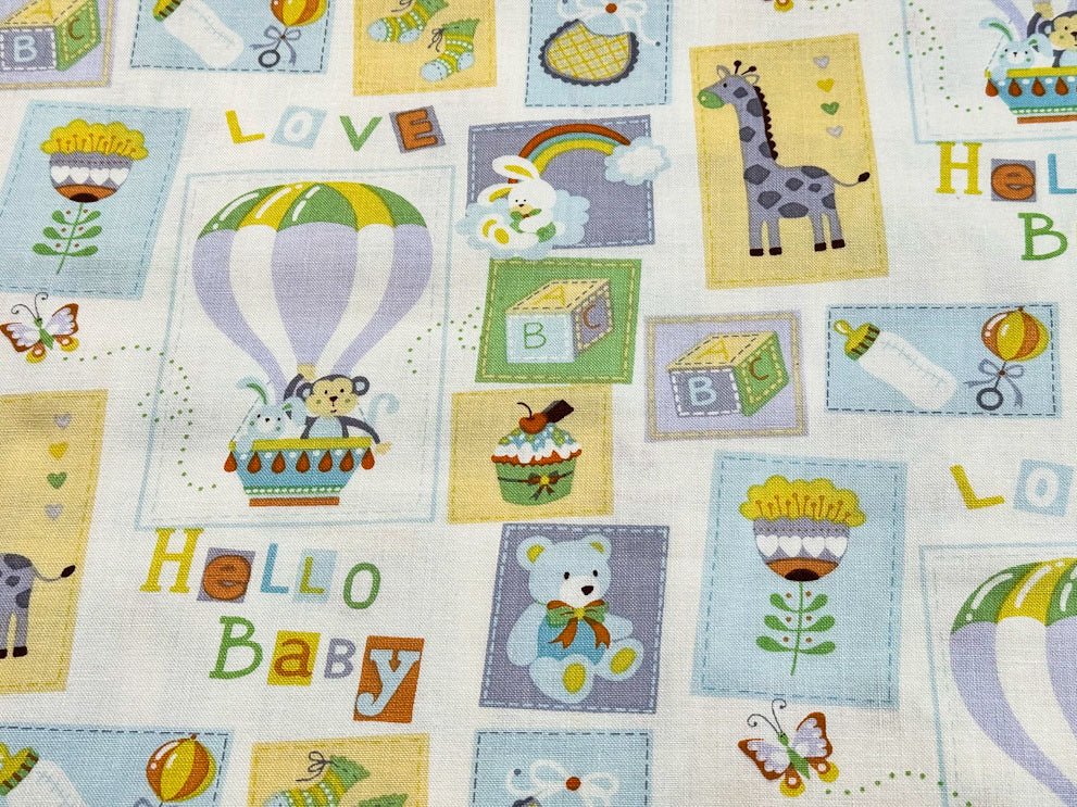 Hello Baby Nursery fabric 15331 baby cotton fabric - Mary Jo Fabrics