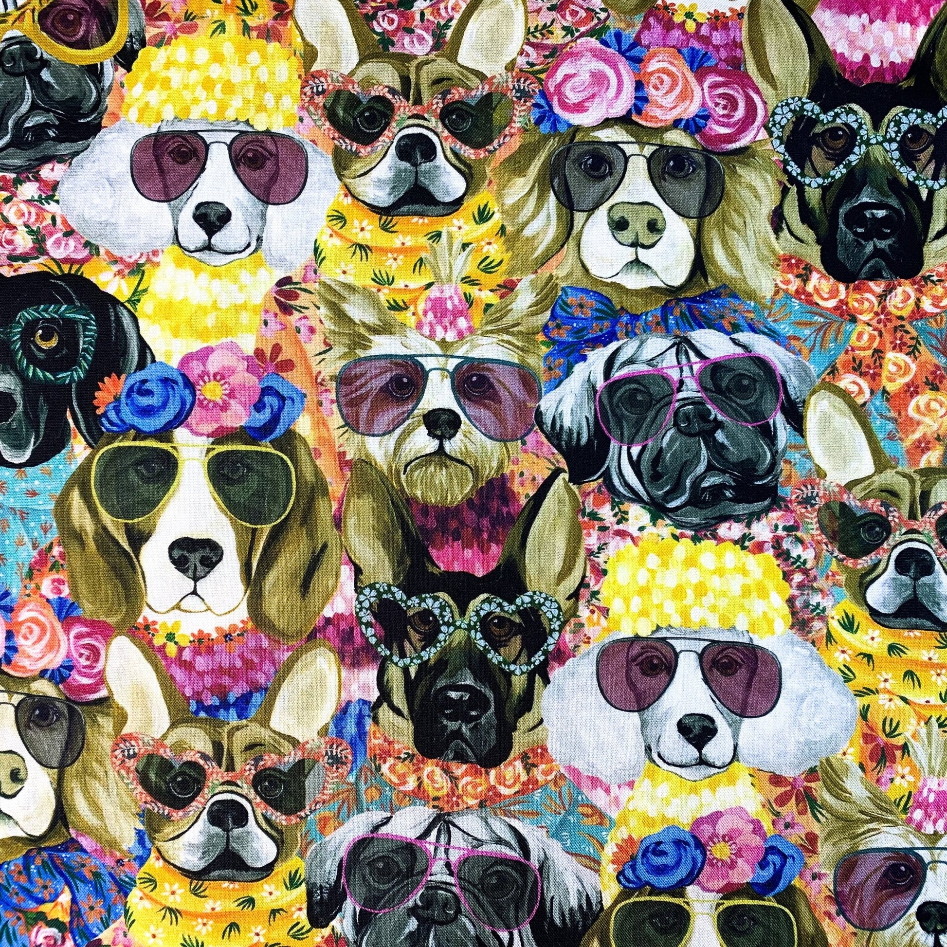 High Fashion Dog Cotton Fabric CD4179 Cute Puppy Dogs - Mary Jo Fabrics