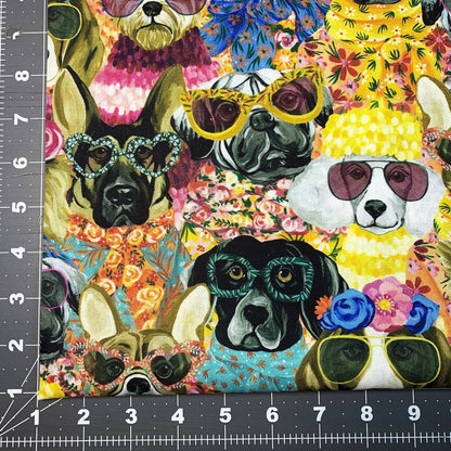 High Fashion Dog Cotton Fabric CD4179 Cute Puppy Dogs - Mary Jo Fabrics